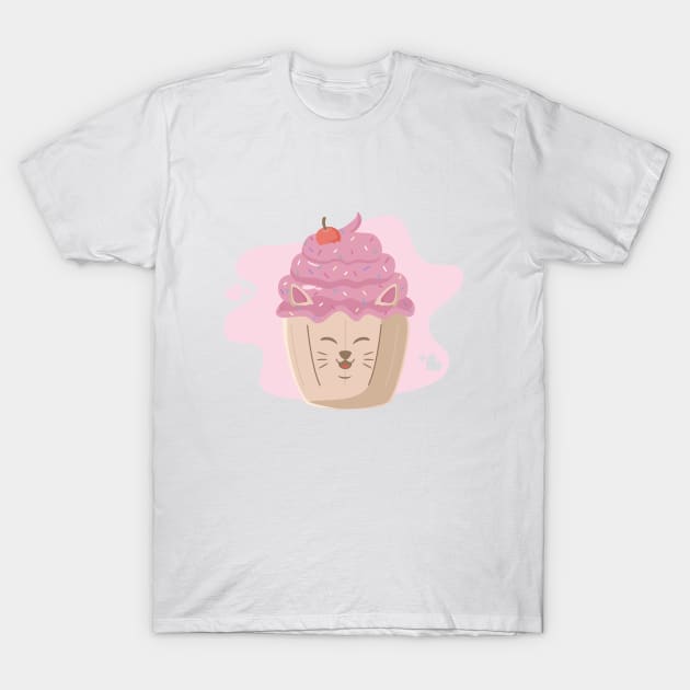 Kawaii pink cat in cupcake T-Shirt by Arch4Design